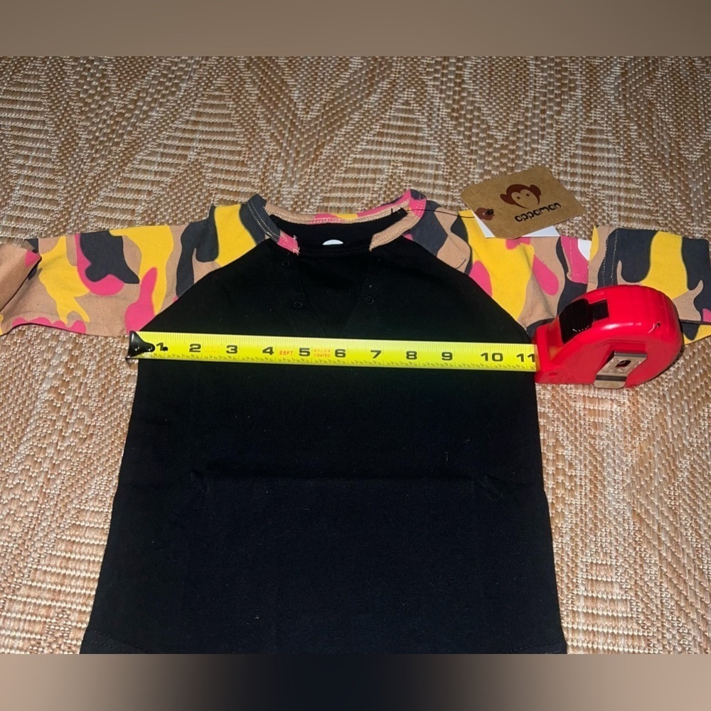 APPAMAN Boys Bright Camo Baseball Long Sleeve TShirt, Size 2T, Brand New, NWT - Picture 7 of 10